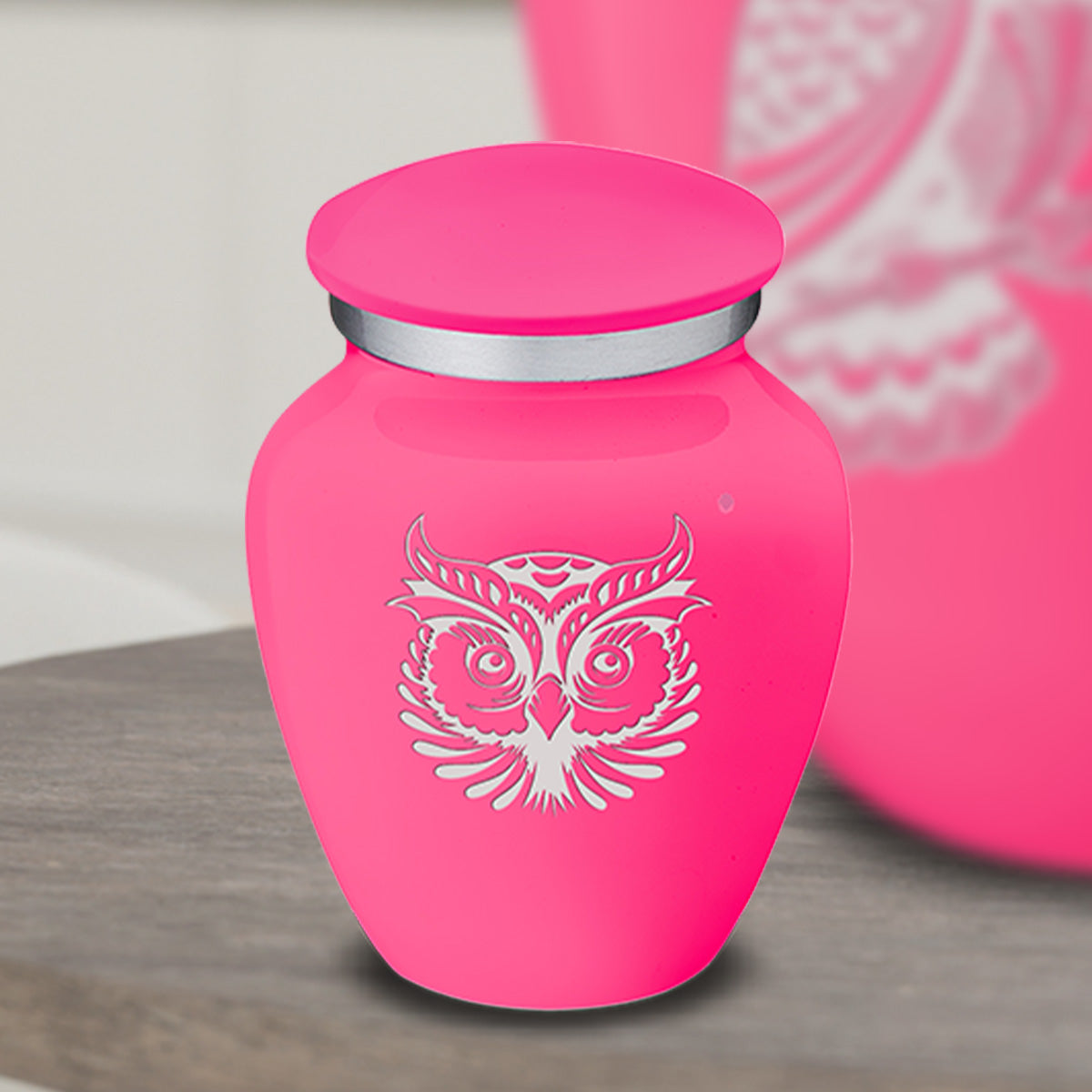 Keepsake Embrace Bright Pink Owl Cremation Urn
