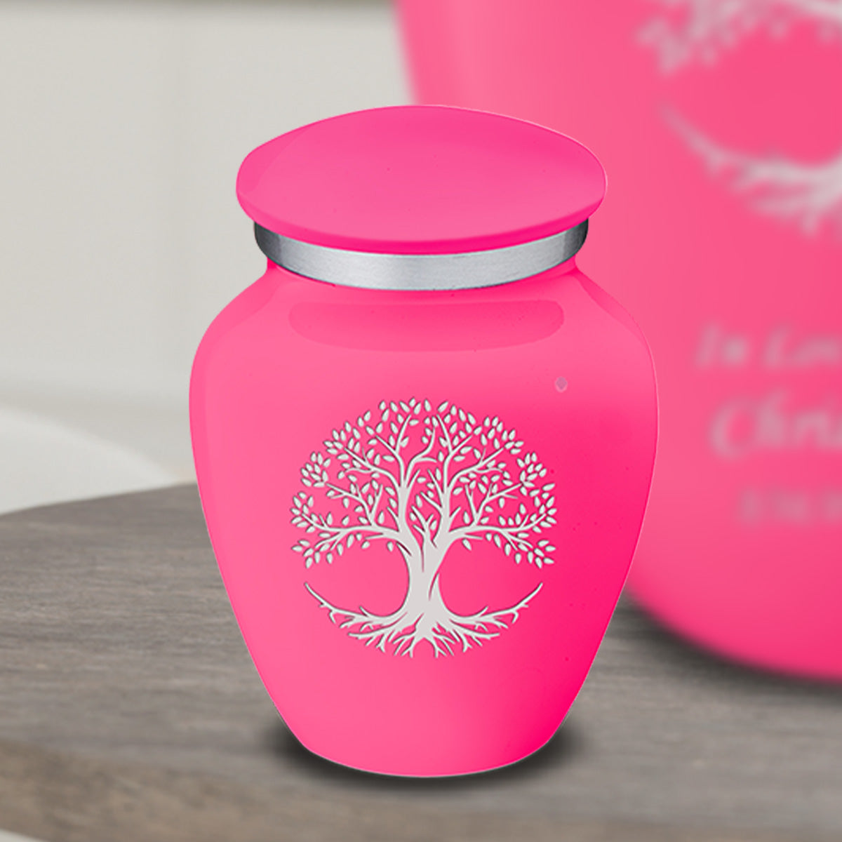 Keepsake Embrace Bright Pink Tree of Life Cremation Urn