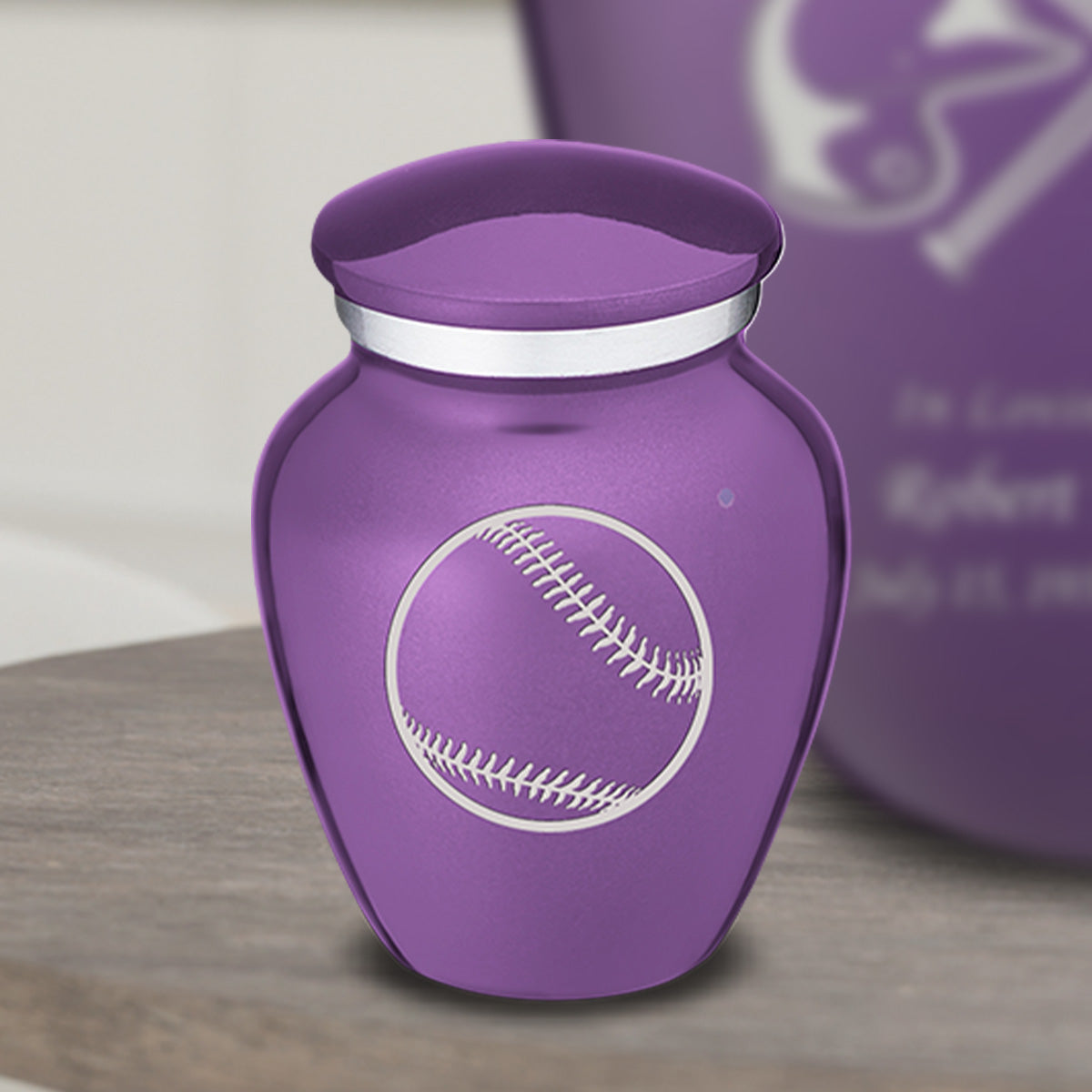 Keepsake Embrace Purple Baseball Cremation Urn