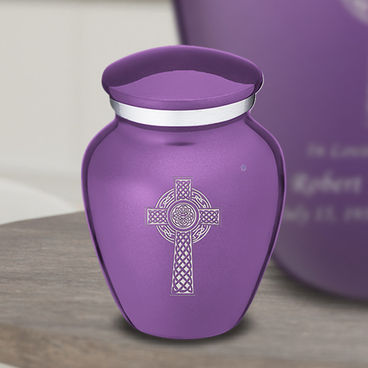 Keepsake Embrace Purple Celtic Cross Cremation Urn