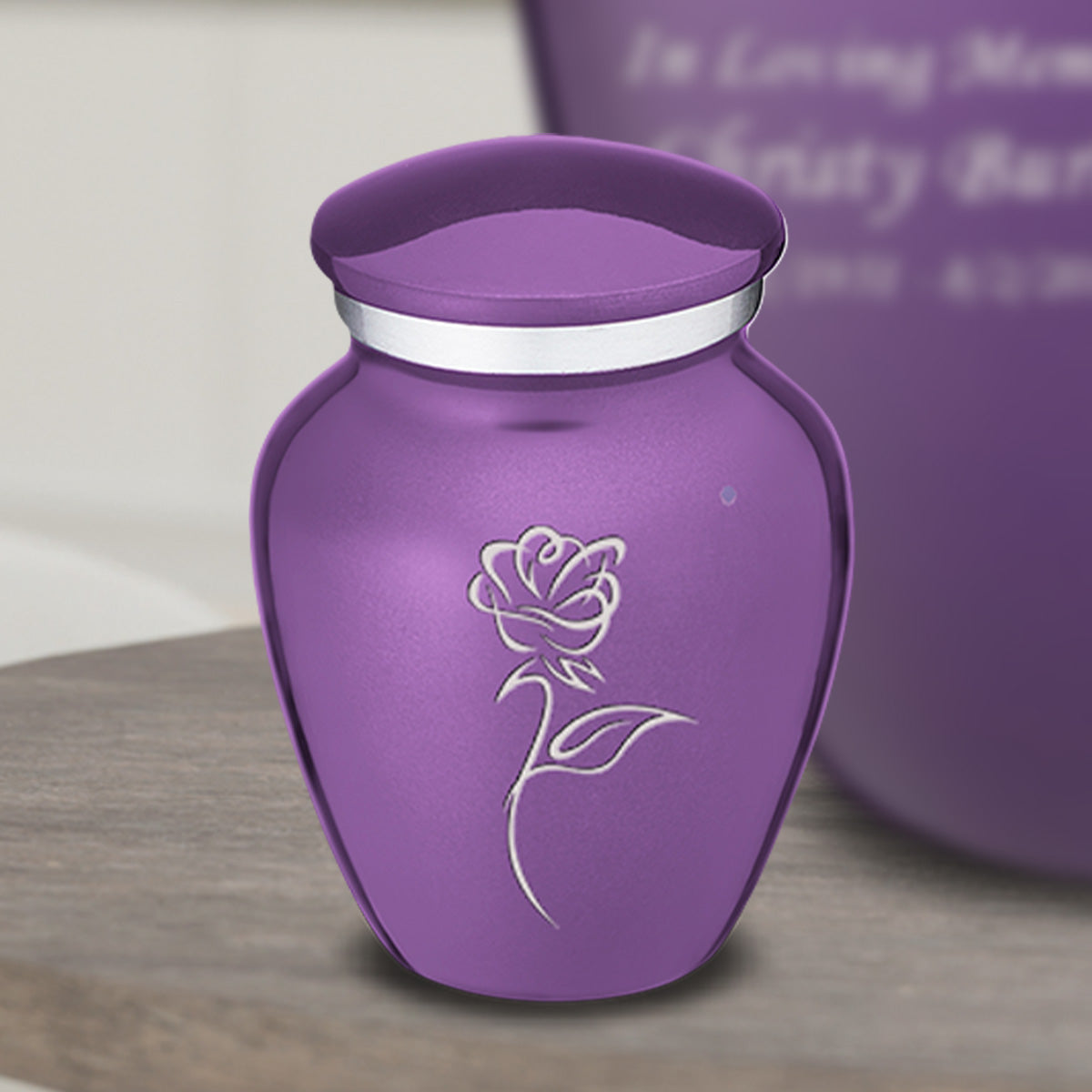 Keepsake Embrace Purple Rose Cremation Urn