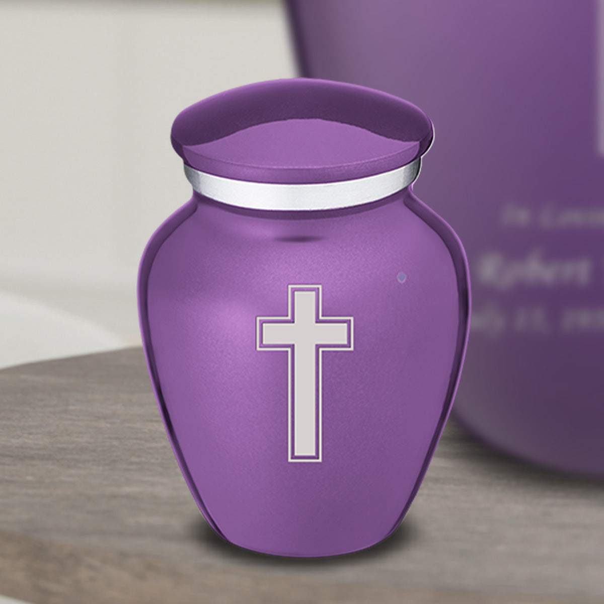 Keepsake Embrace Purple Simple Cross Cremation Urn