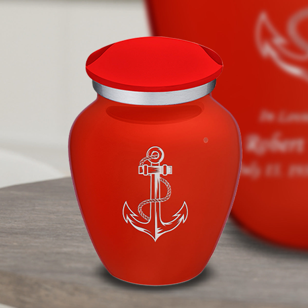 Keepsake Embrace Bright Red Anchor Cremation Urn