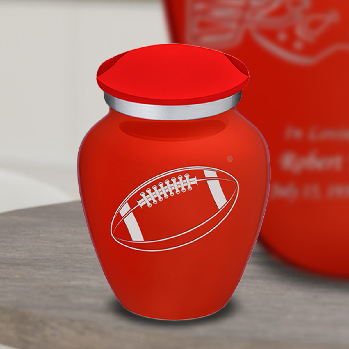 Keepsake Embrace Bright Red Football Cremation Urn