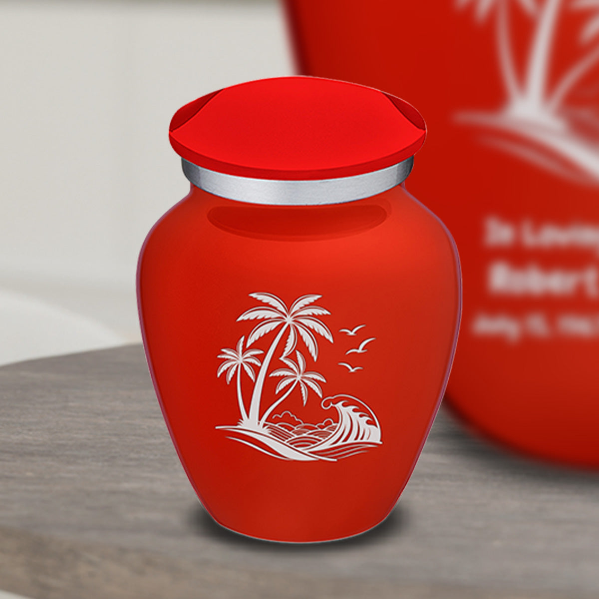 Keepsake Embrace Bright Red Palm Beach Cremation Urn