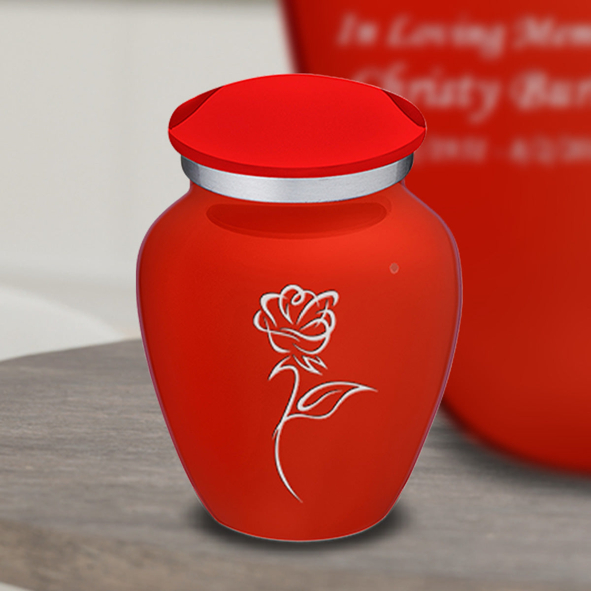 Keepsake Embrace Bright Red Rose Cremation Urn