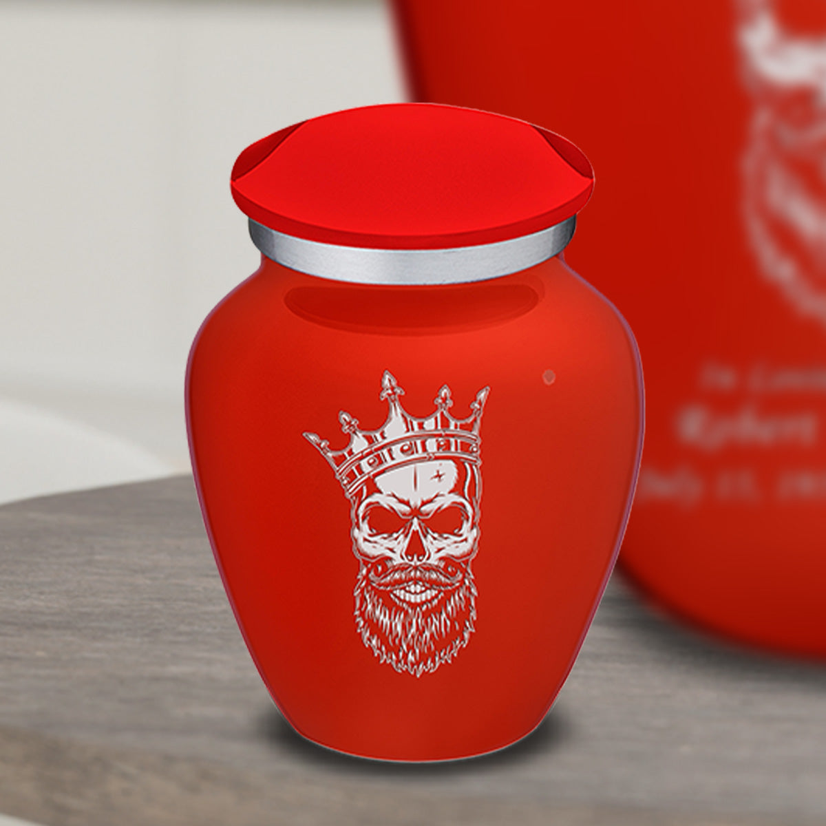 Keepsake Embrace Bright Red Skull Cremation Urn
