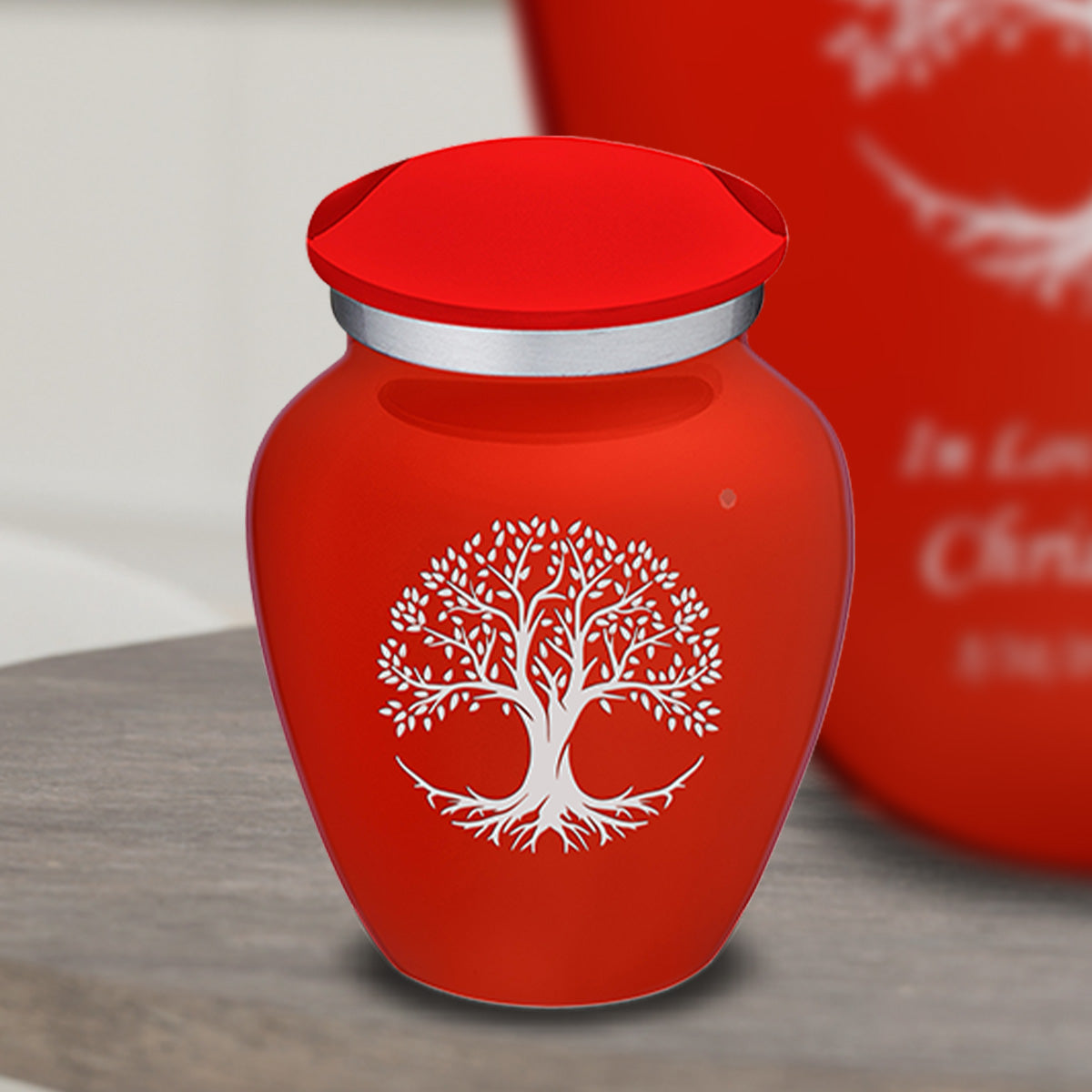 Keepsake Embrace Bright Red Tree of Life Cremation Urn