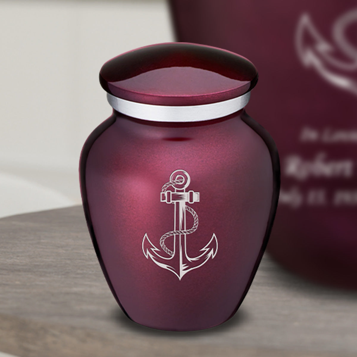 Keepsake Embrace Cherry Purple Anchor Cremation Urn