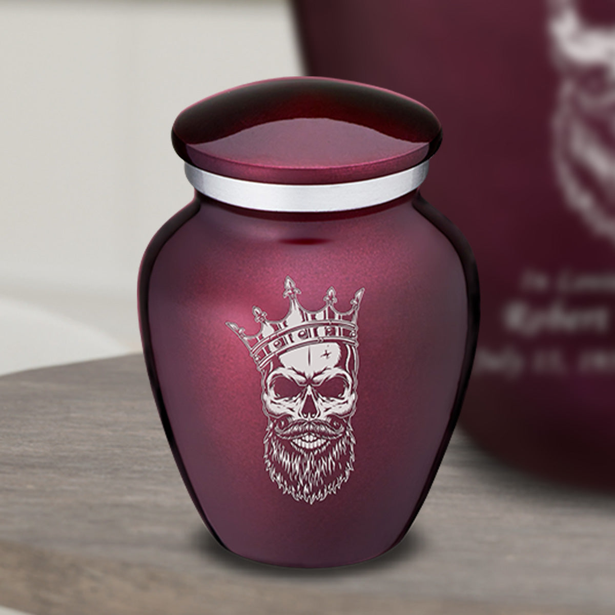 Keepsake Embrace Cherry Purple Skull Cremation Urn
