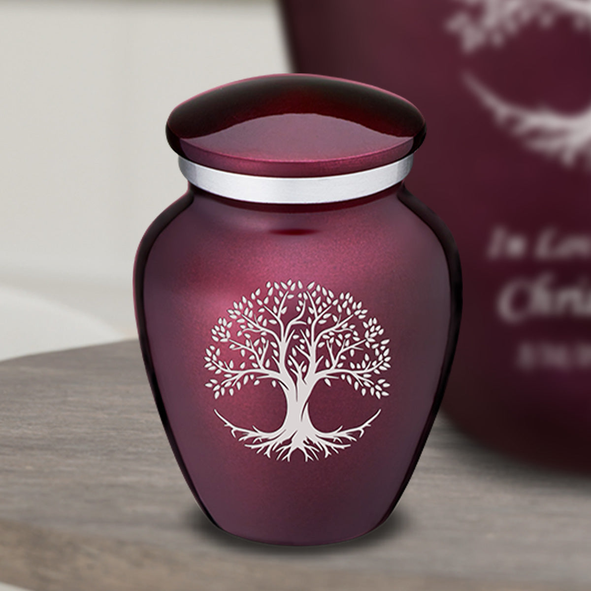 Keepsake Embrace Cherry Purple Tree of Life Cremation Urn