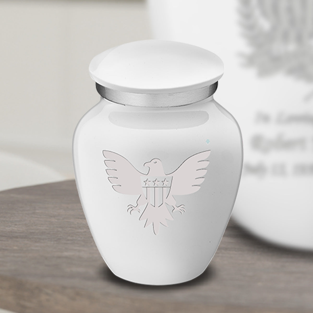 Keepsake Embrace White American Glory Cremation Urn
