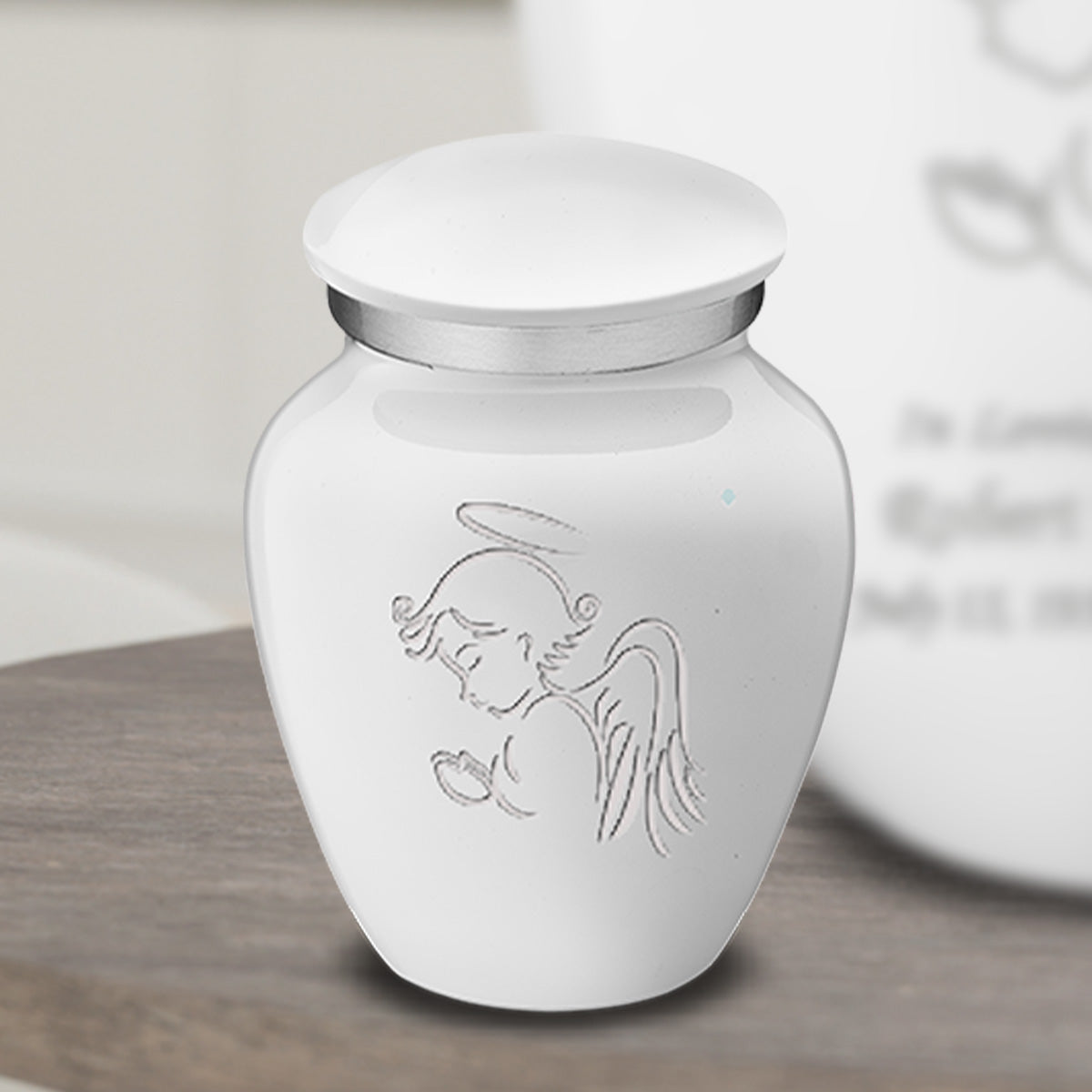 Keepsake Embrace White Angel Cremation Urn