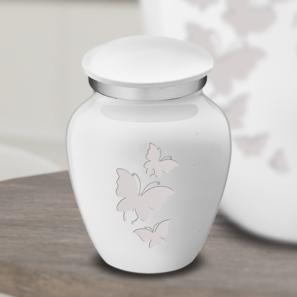 Keepsake Embrace White Butterflies Cremation Urn