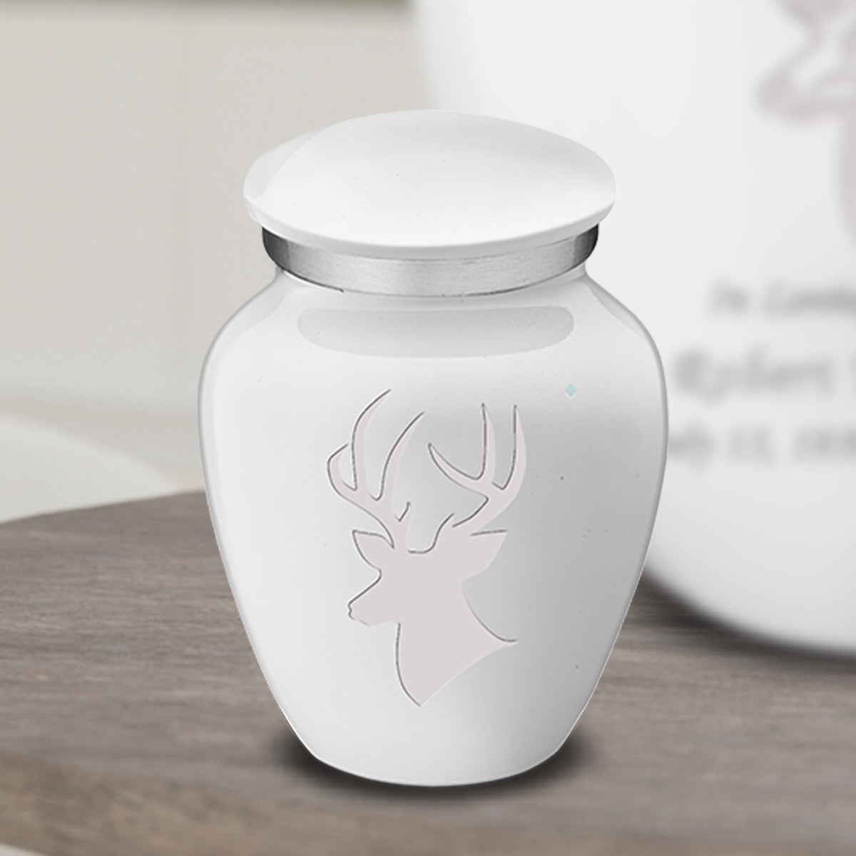 Keepsake Embrace White Deer Cremation Urn