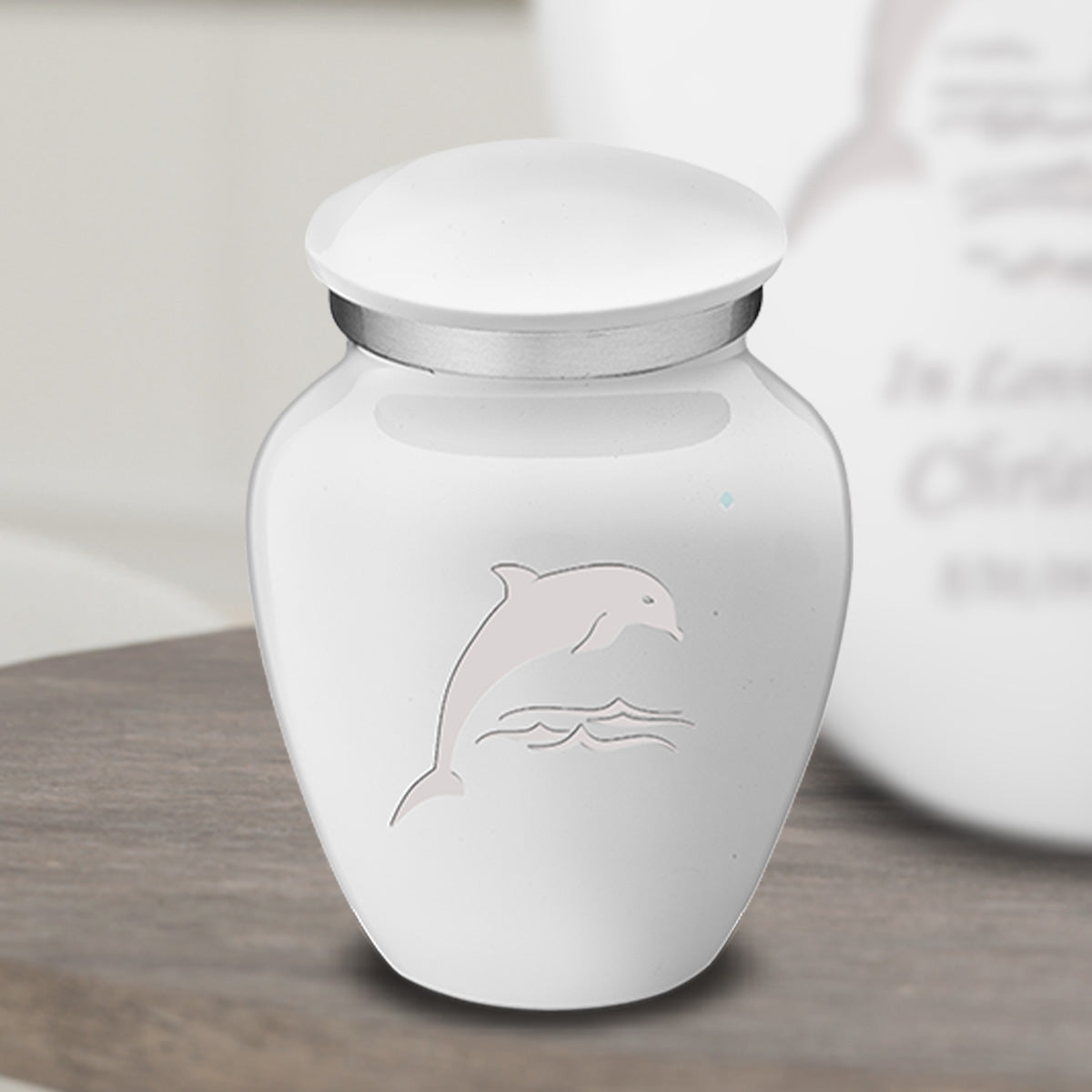 Keepsake Embrace White Dolphin Cremation Urn