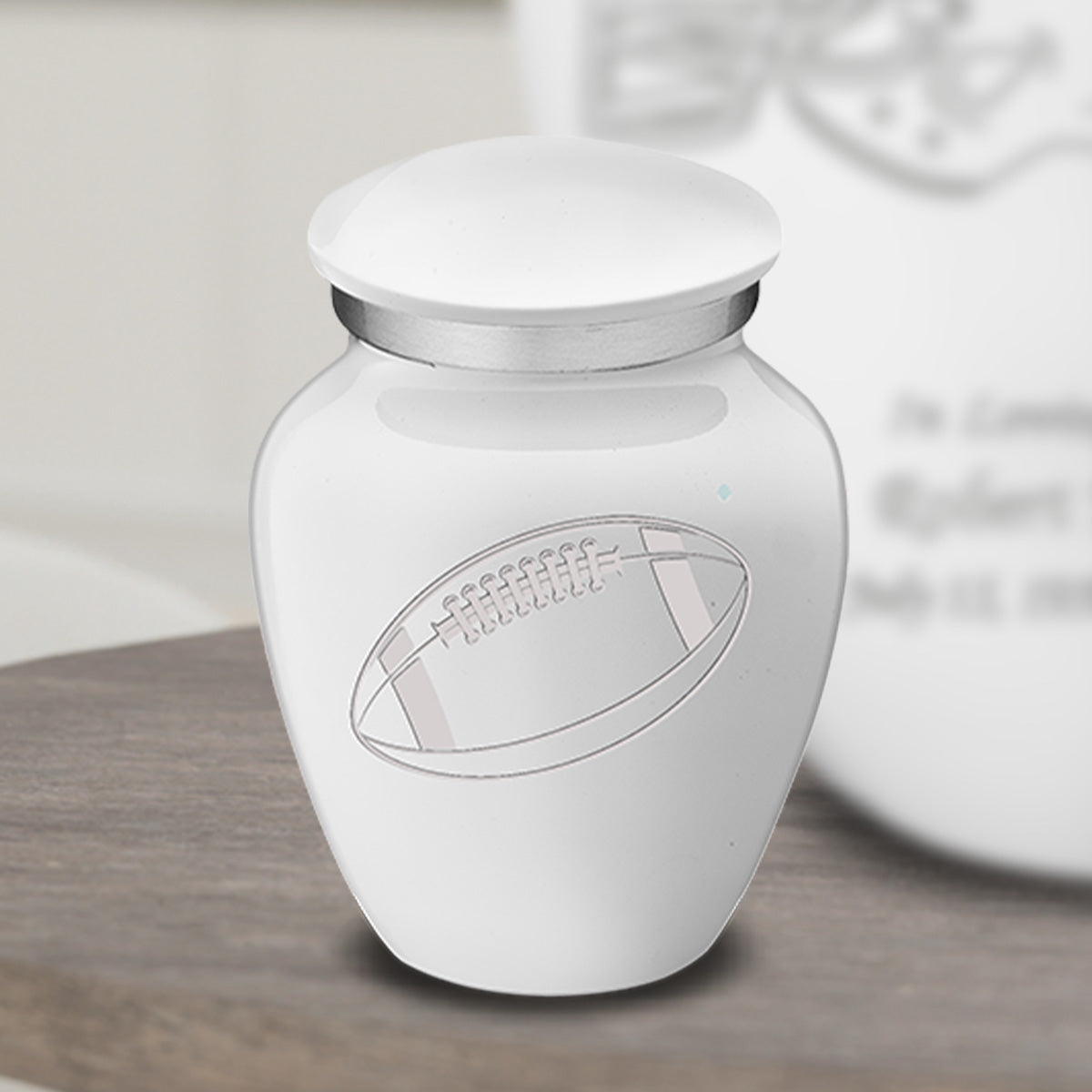 Keepsake Embrace White Football Cremation Urn