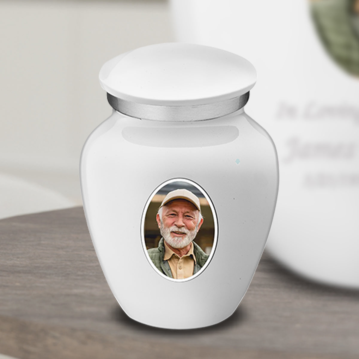 Keepsake Embrace White Portrait Cremation Urn