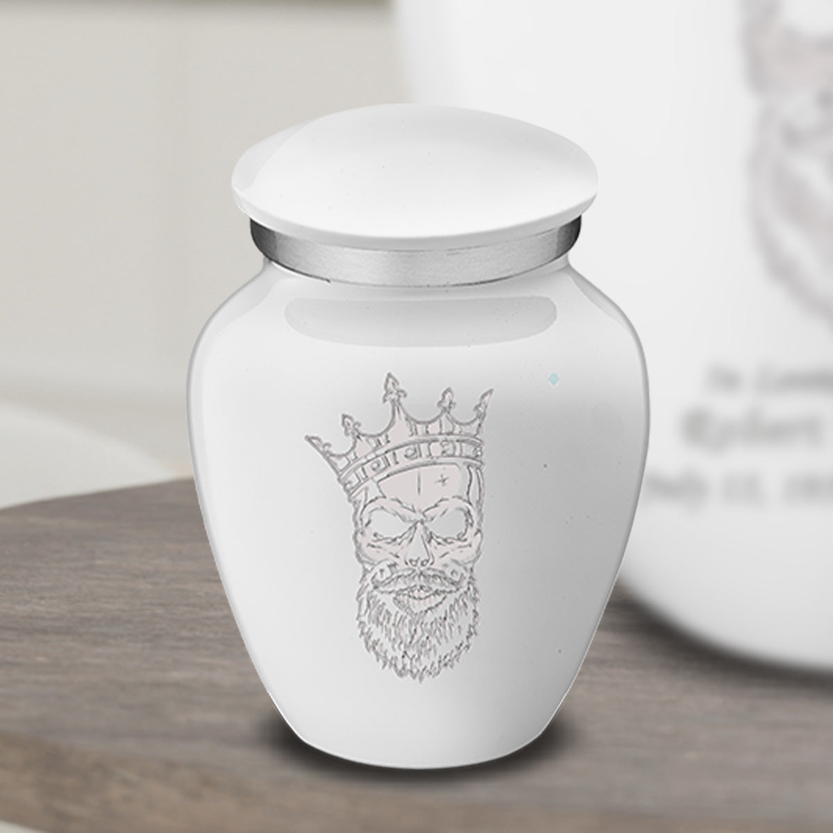 Keepsake Embrace White Skull Cremation Urn