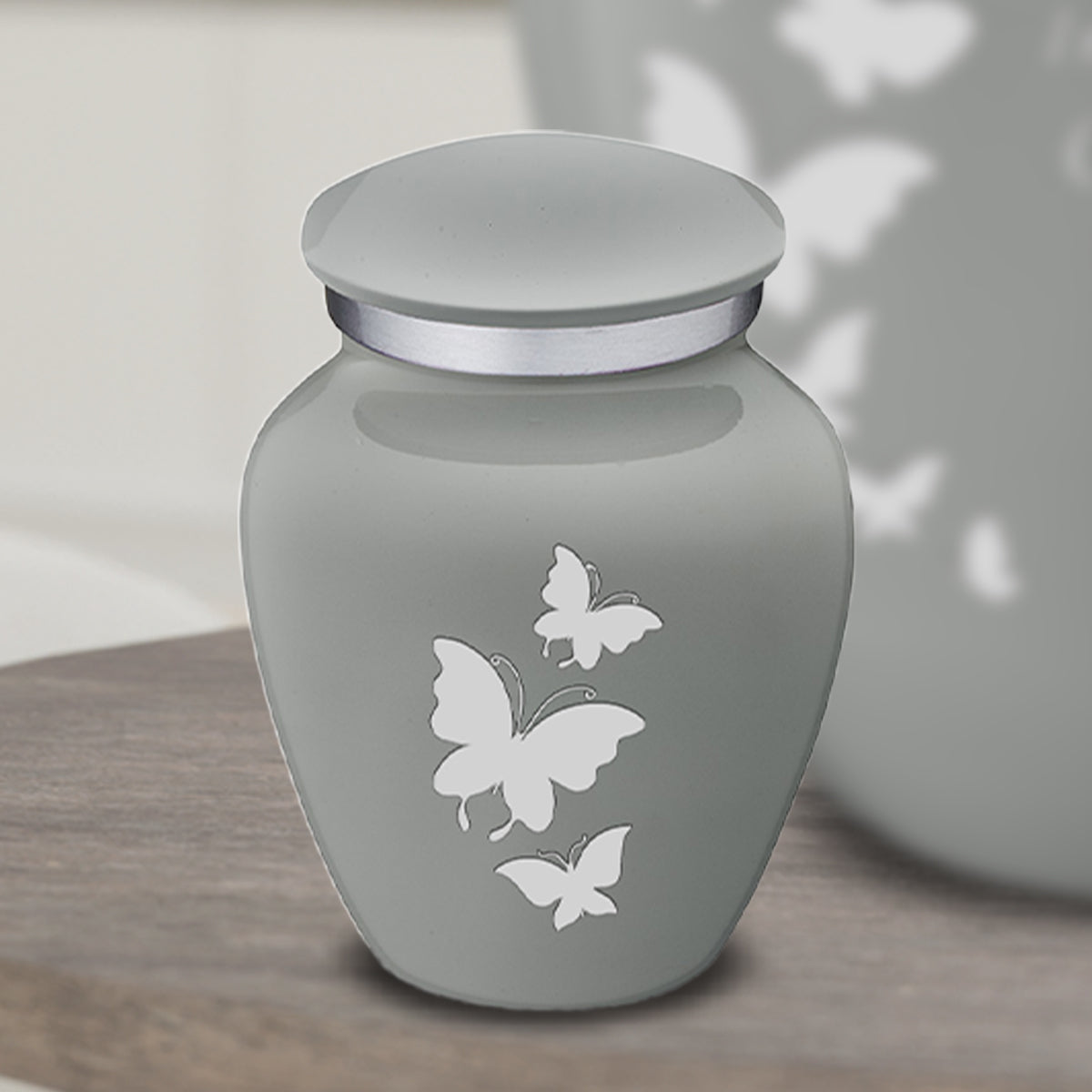 Keepsake Embrace Slate Grey Butterflies Cremation Urn