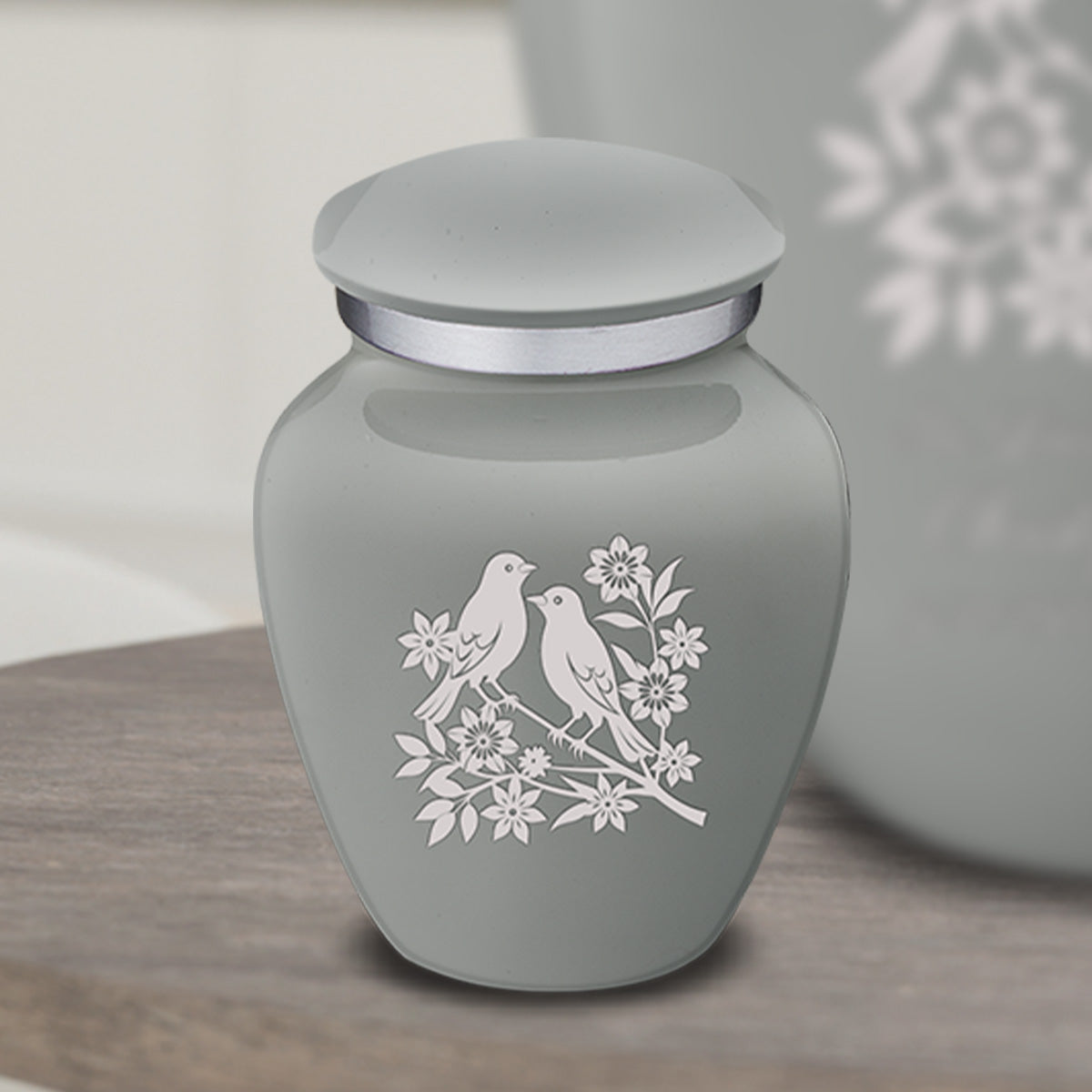 Keepsake Embrace Slate Grey Songbirds Cremation Urn