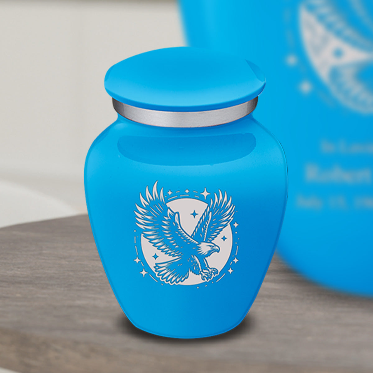 Keepsake Embrace Racing Blue Flying Eagle Cremation Urn