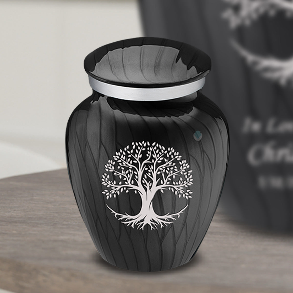 Keepsake Embrace Pearl Black Tree of Life Cremation Urn