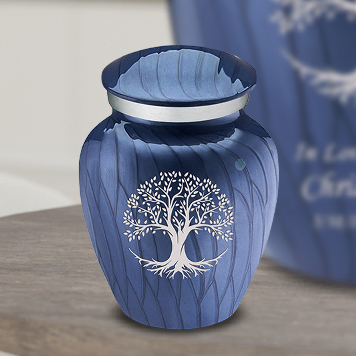 Keepsake Embrace Pearl Cobalt Blue Tree of Life Cremation Urn