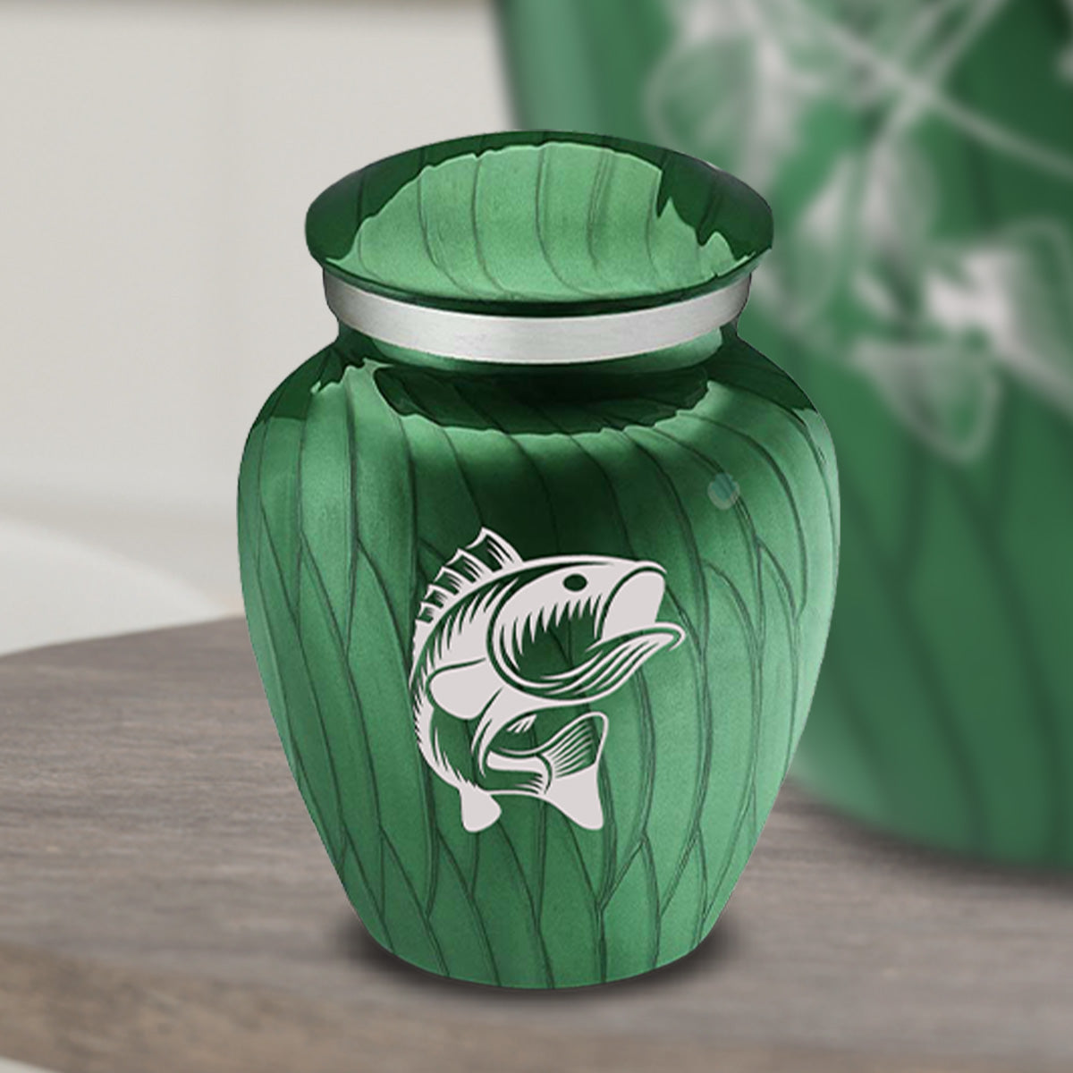 Keepsake Embrace Pearl Green Fishing Cremation Urn