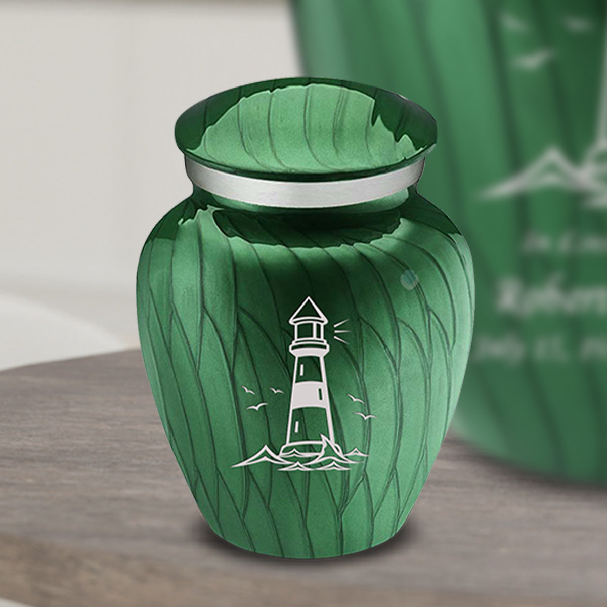 Keepsake Embrace Pearl Green Lighthouse Cremation Urn