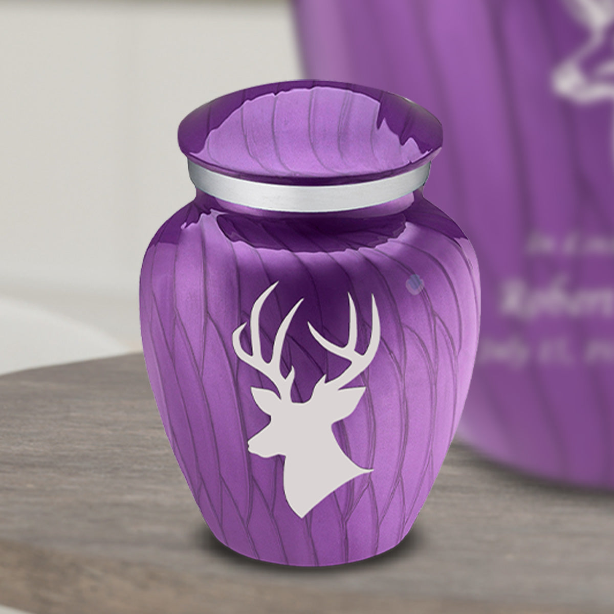 Keepsake Embrace Pearl Purple Deer Cremation Urn
