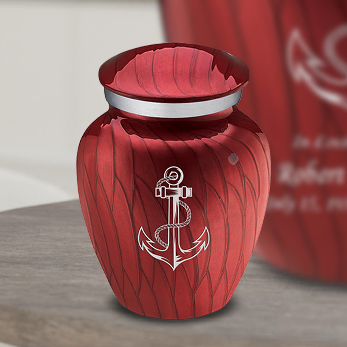Keepsake Embrace Pearl Candy Red Anchor Cremation Urn