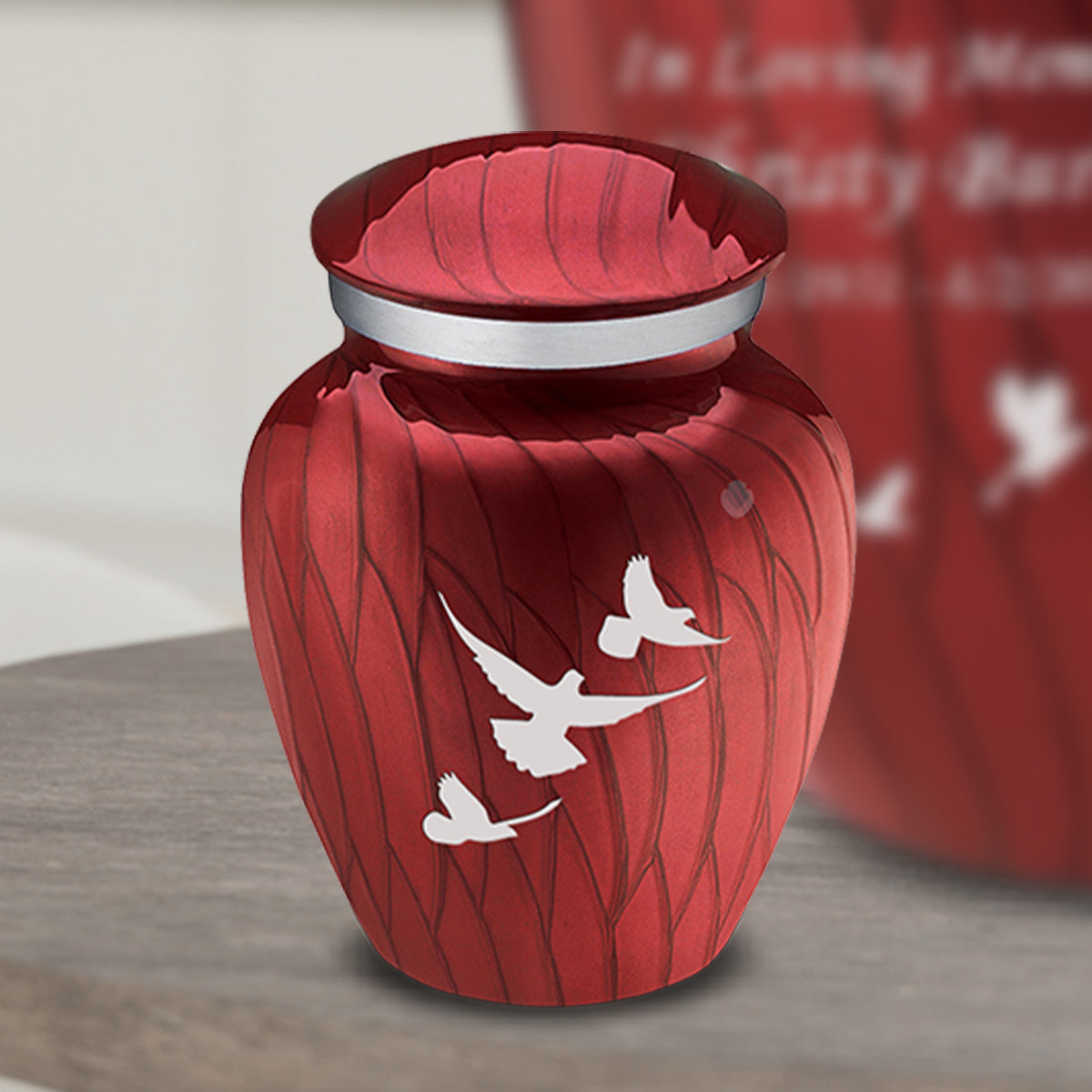Keepsake Embrace Pearl Candy Red Doves Cremation Urn