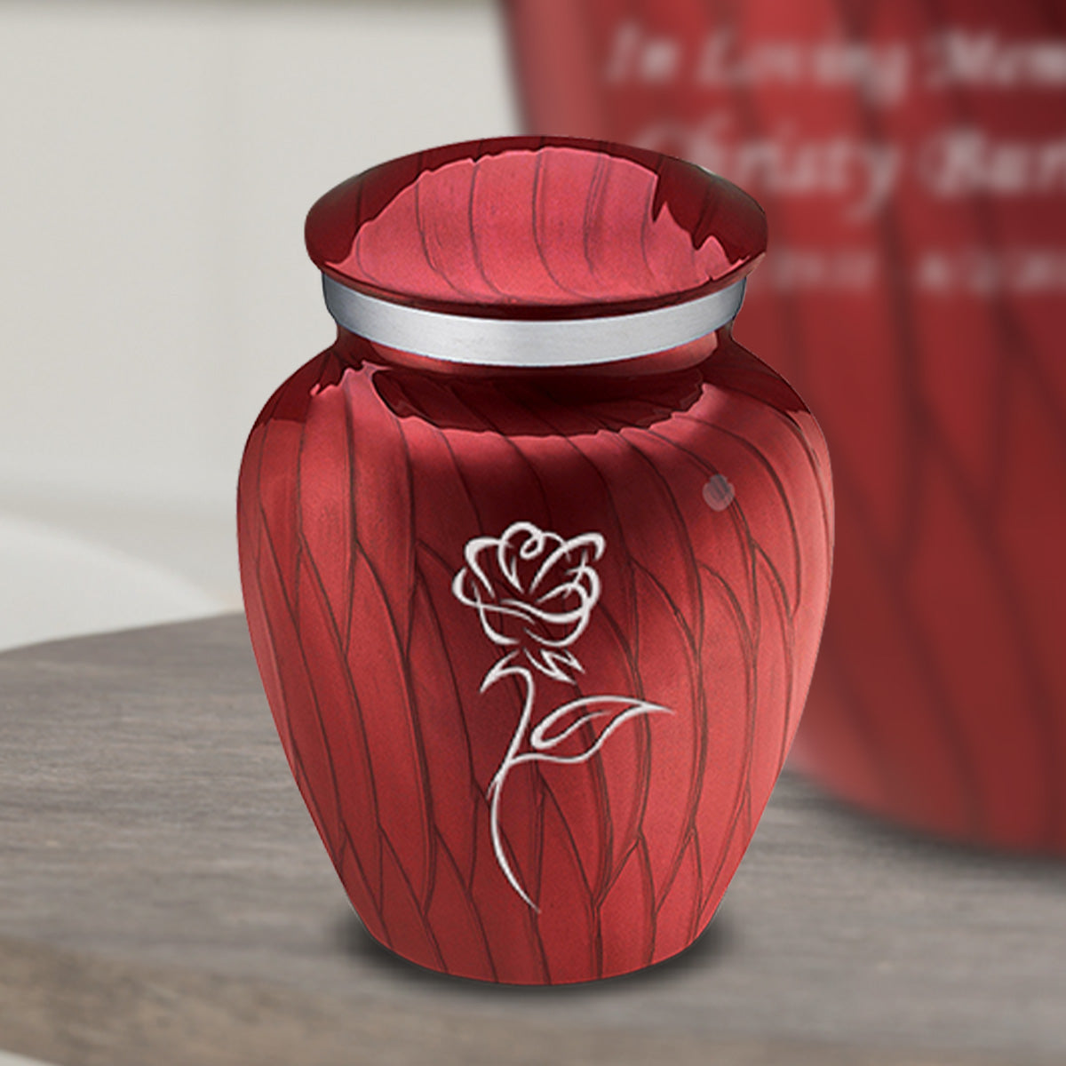 Keepsake Embrace Pearl Candy Red Rose Cremation Urn