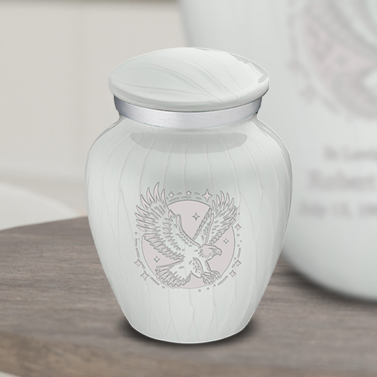 Keepsake Embrace Pearl White Flying Eagle Cremation Urn