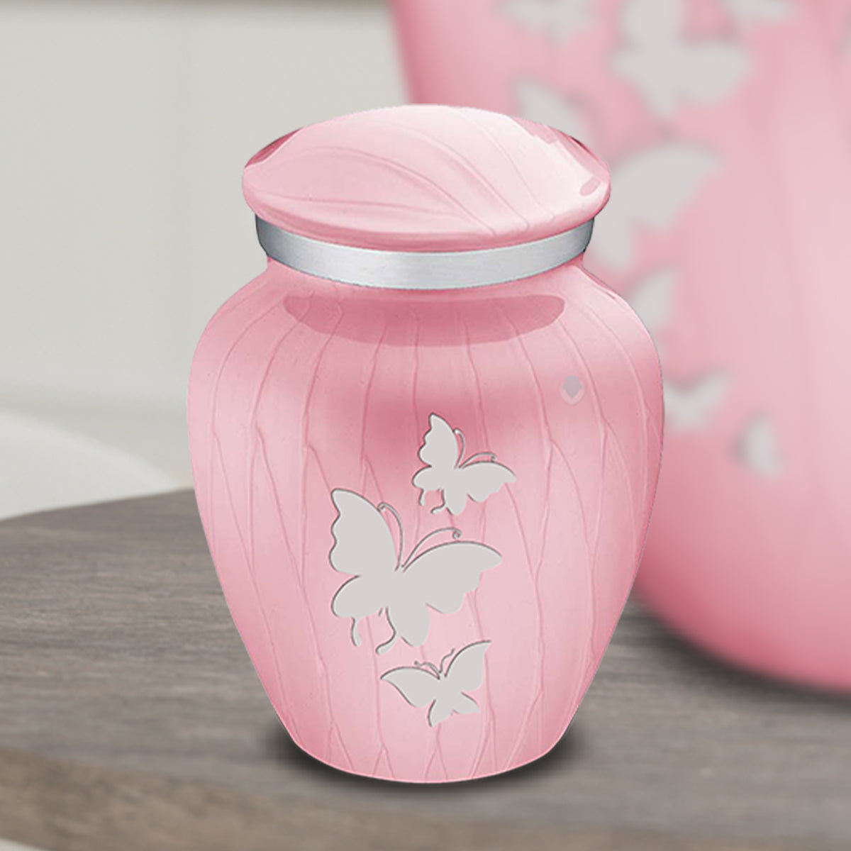 Keepsake Embrace Pearl Light Pink Butterflies Cremation Urn
