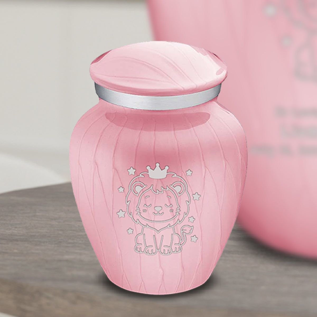 Keepsake Embrace Pearl Pink Baby Lion Cremation Urn