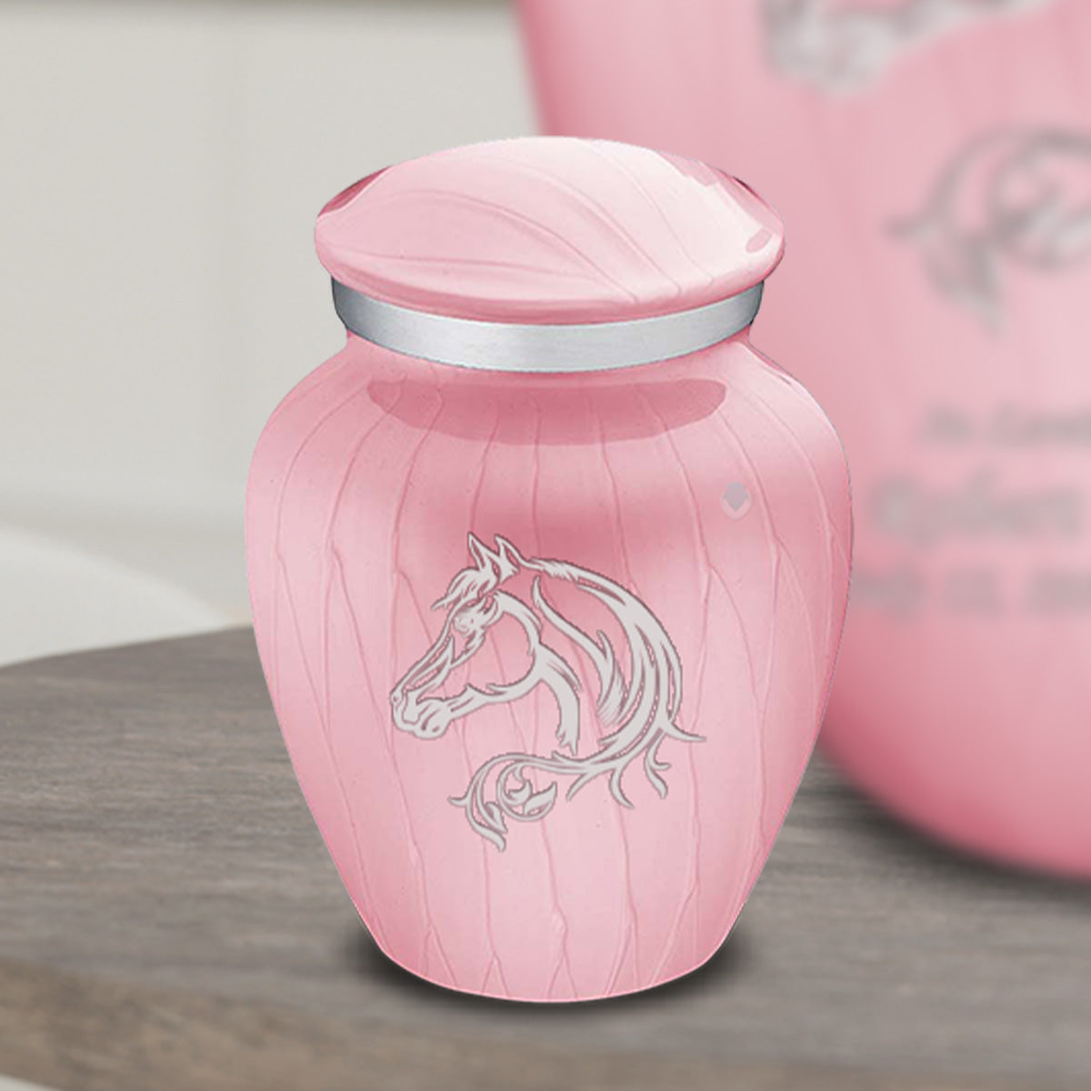 Keepsake Embrace Pearl Light Pink Horse Cremation Urn