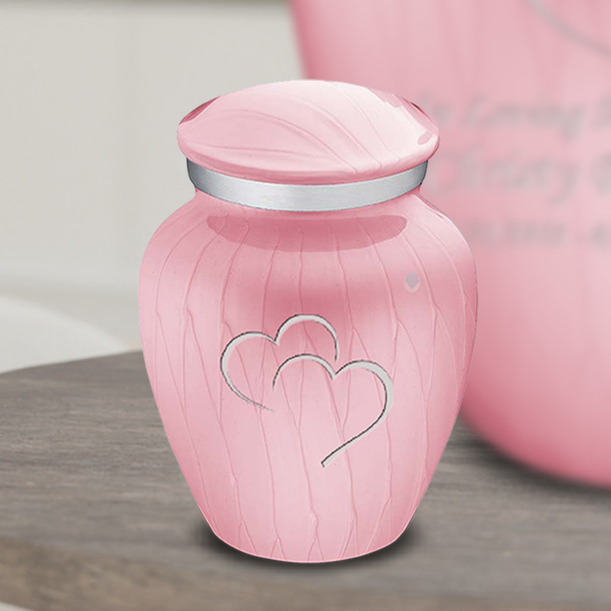 Keepsake Embrace Pearl Light Pink Hearts Cremation Urn