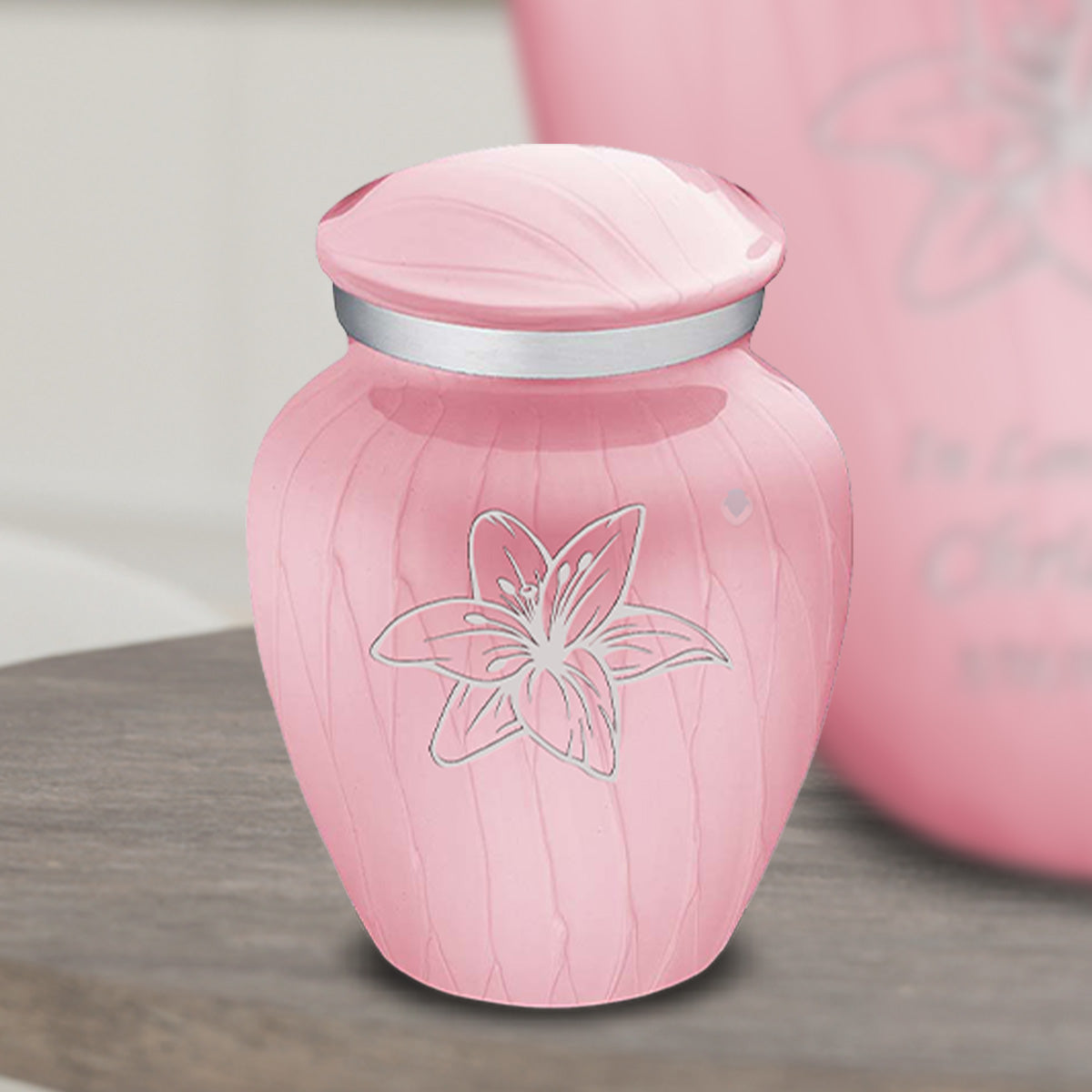 Keepsake Embrace Pearl Light Pink Lily Cremation Urn