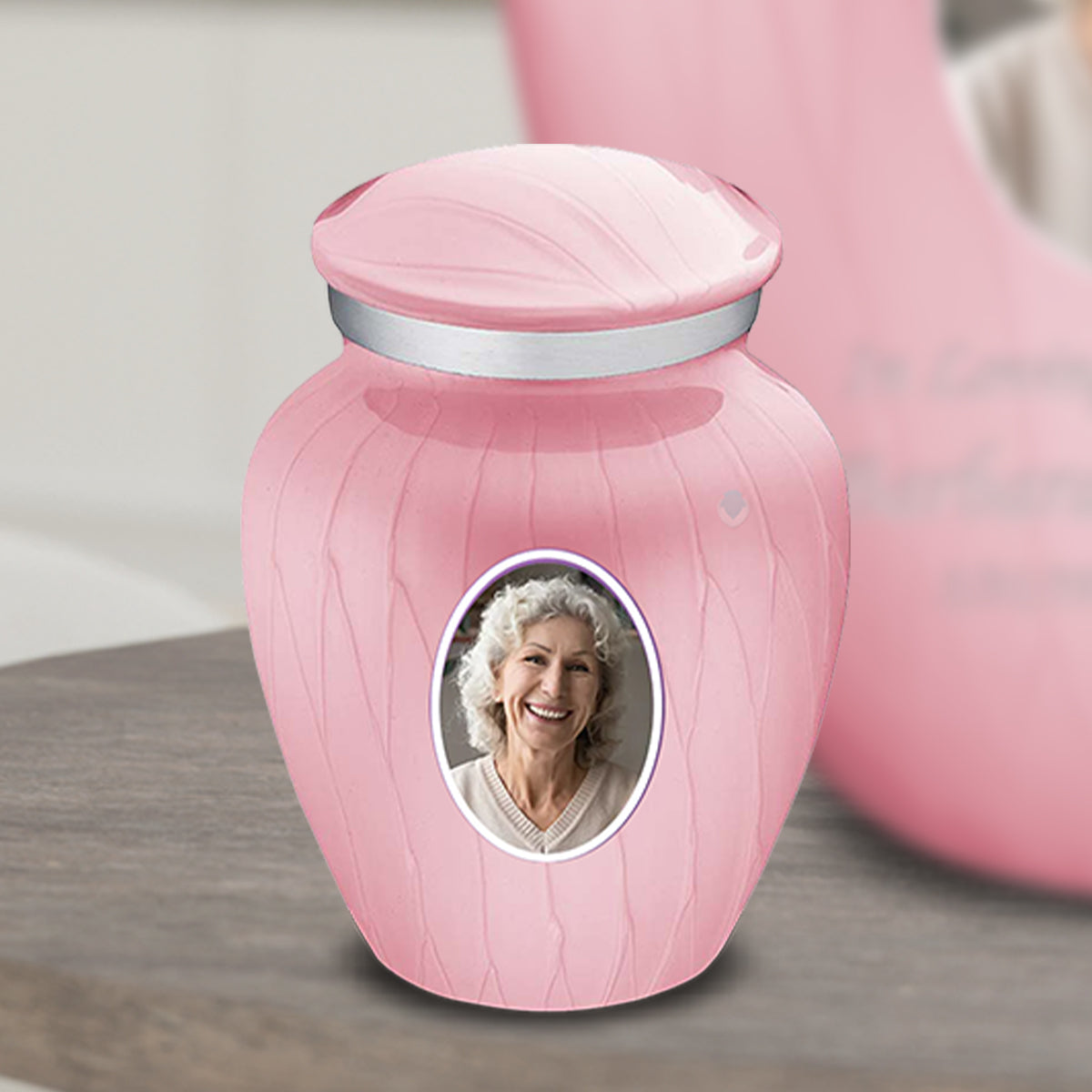 Keepsake Embrace Pearl Pink Portrait Cremation Urn