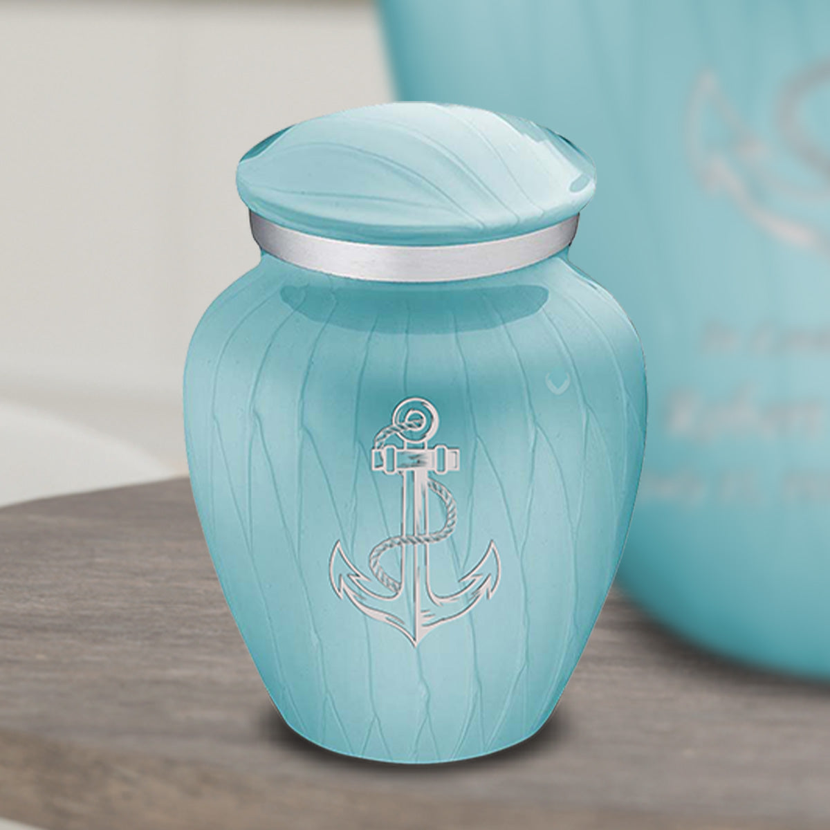 Keepsake Embrace Pearl Light Blue Anchor Cremation Urn
