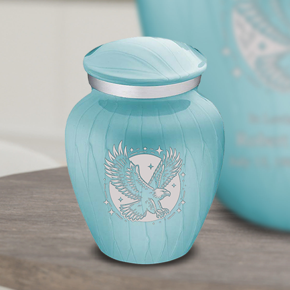 Keepsake Embrace Pearl Light Blue Flying Eagle Cremation Urn