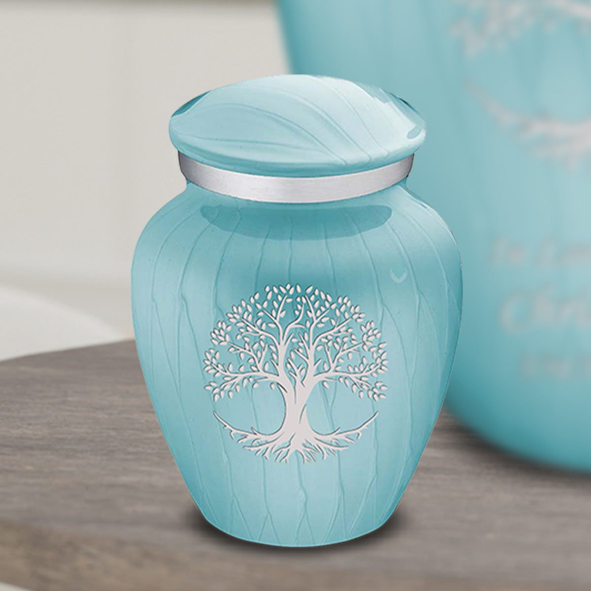 Keepsake Embrace Pearl Light Blue Tree of Life Cremation Urn