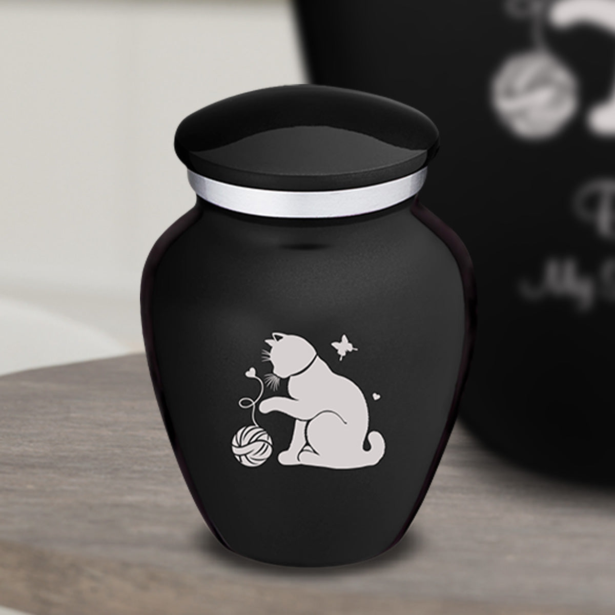 Keepsake Embrace Black Pet Fun Cat Cremation Urn