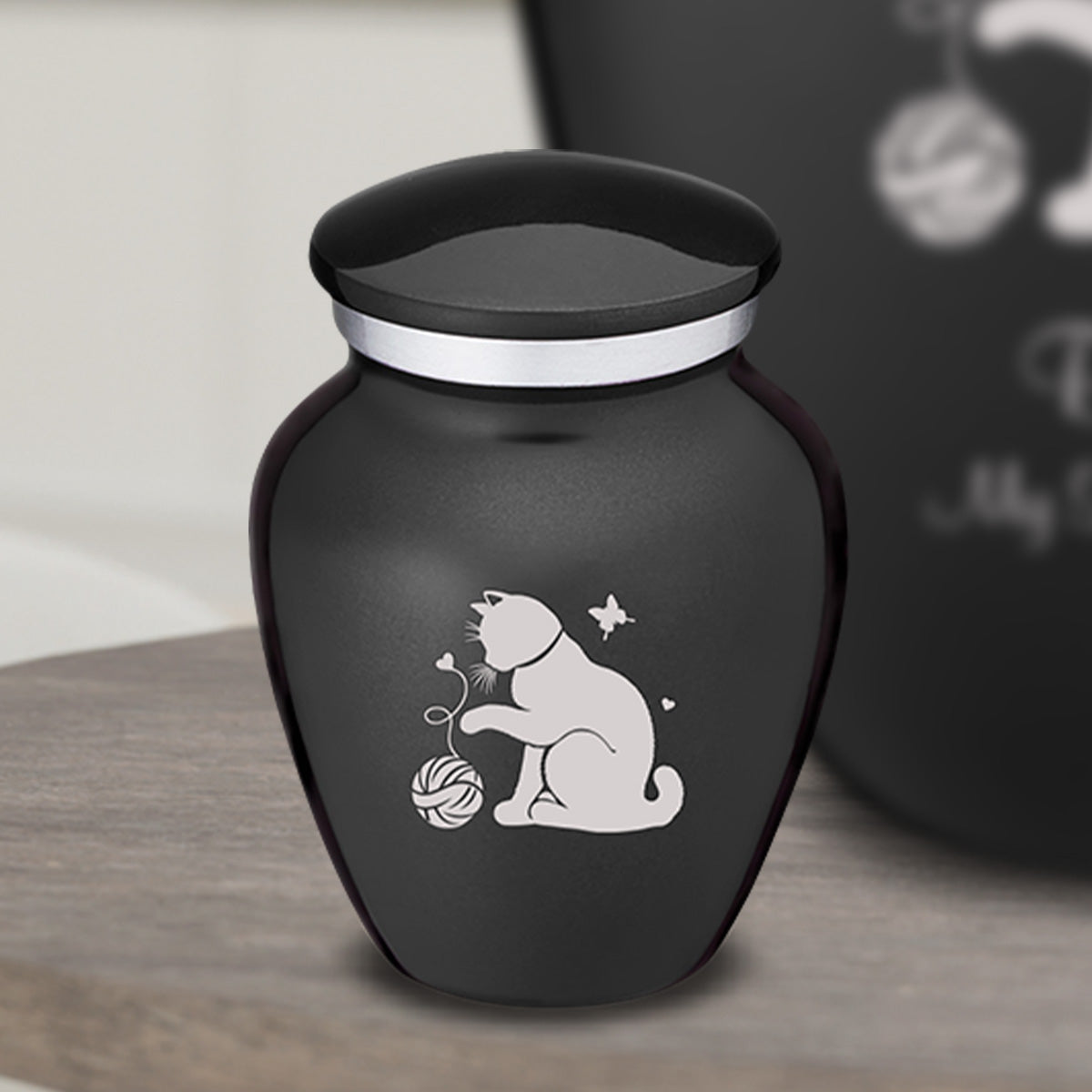 Keepsake Embrace Charcoal Black Pet Fun Cat Cremation Urn