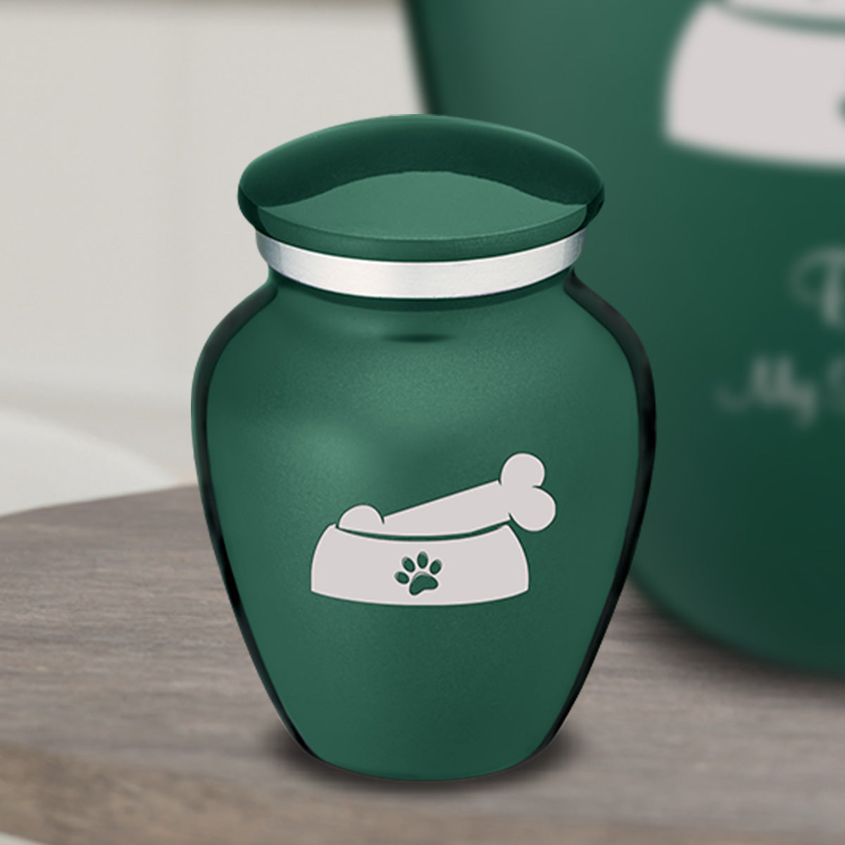 Keepsake  Embrace Green Pet Dog Bone Cremation Urn