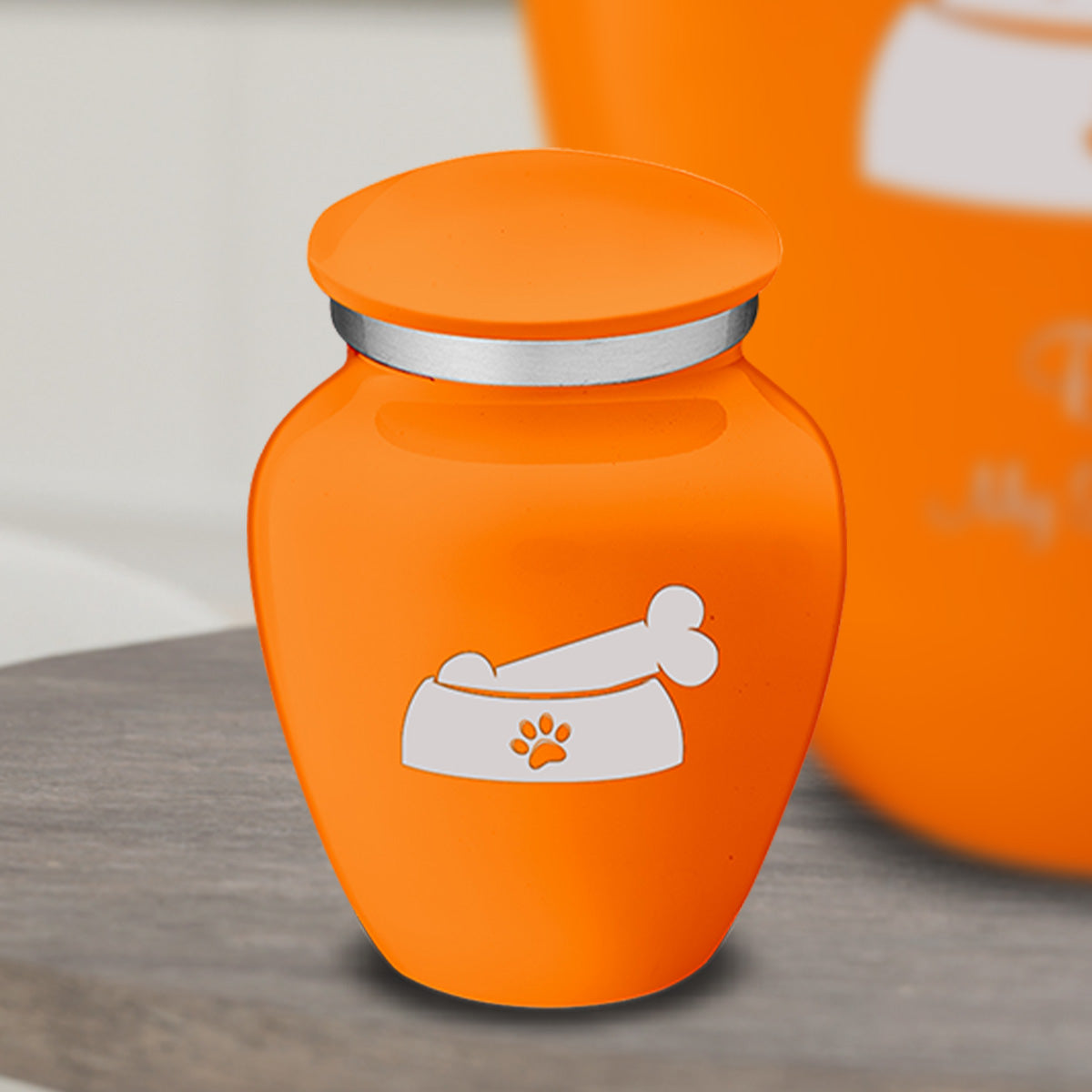 Keepsake  Embrace Burnt Orange Pet Dog Bone Cremation Urn
