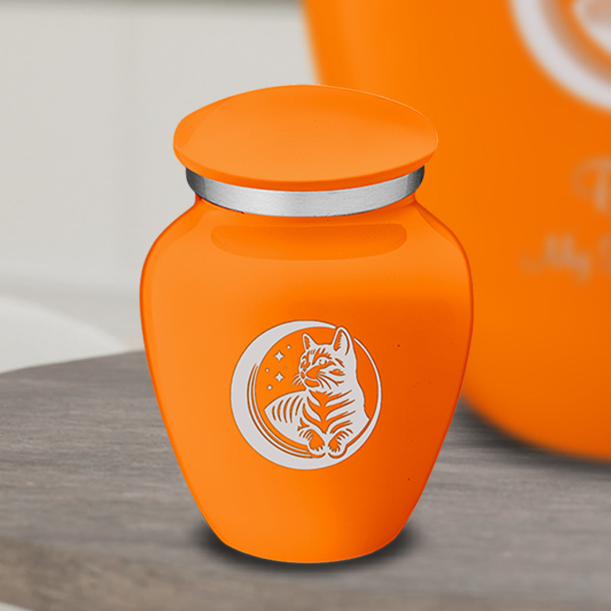 Keepsake Embrace Burnt Orange Pet Cute Cat Cremation Urn