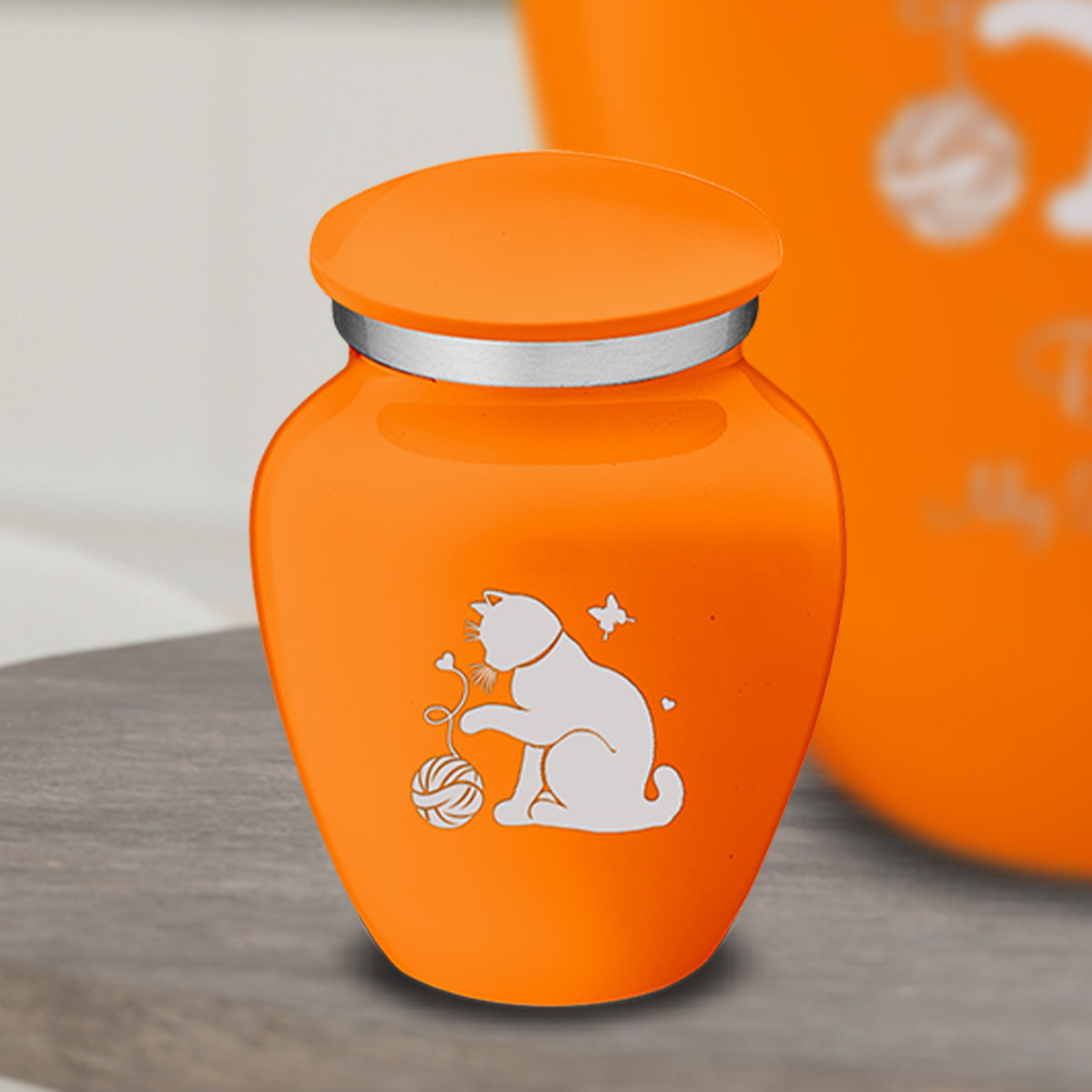 Keepsake Embrace Burnt Orange Pet Fun Cat Cremation Urn